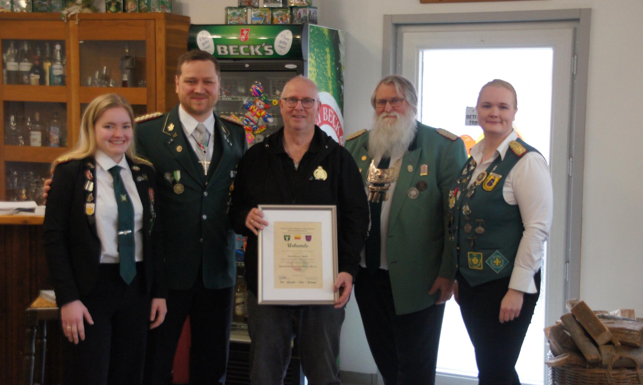 Ehrung bei der Bezirksjungschützenratssitzung in Geldern