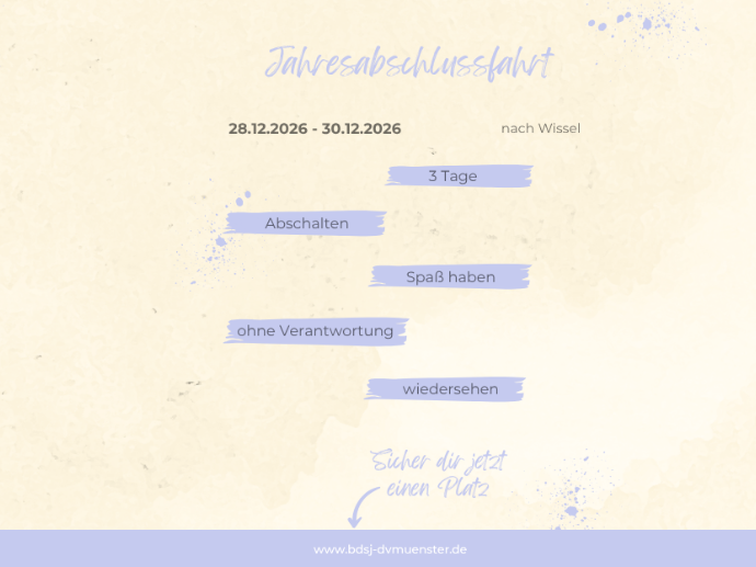 Seminarnummer M-26-I.1-0078 | Jahresabschlussfahrt 2026 - PLÄTZE BEGRENZT!